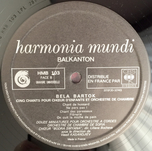 Béla Bartók : Divertimento; Cinq Chants; Douze Miniatures (LP, Gat)