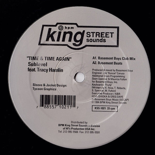 Sublevel Feat. Tracy Hamlin : Time & Time Again (12")