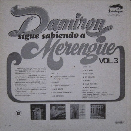 Damiron : Sigue Sabiendo A Merengue Vol. 3 (LP)
