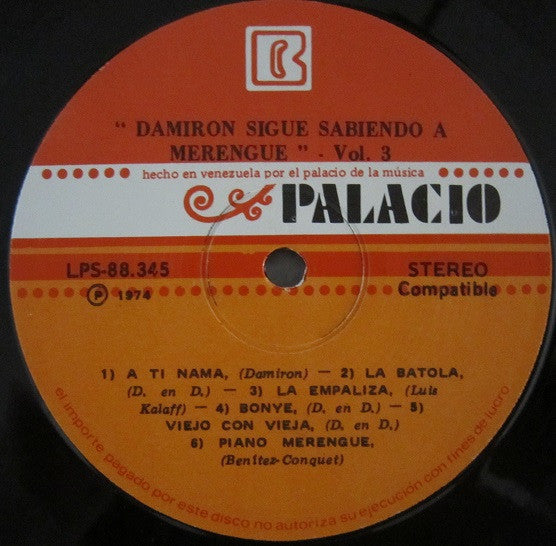 Damiron : Sigue Sabiendo A Merengue Vol. 3 (LP)