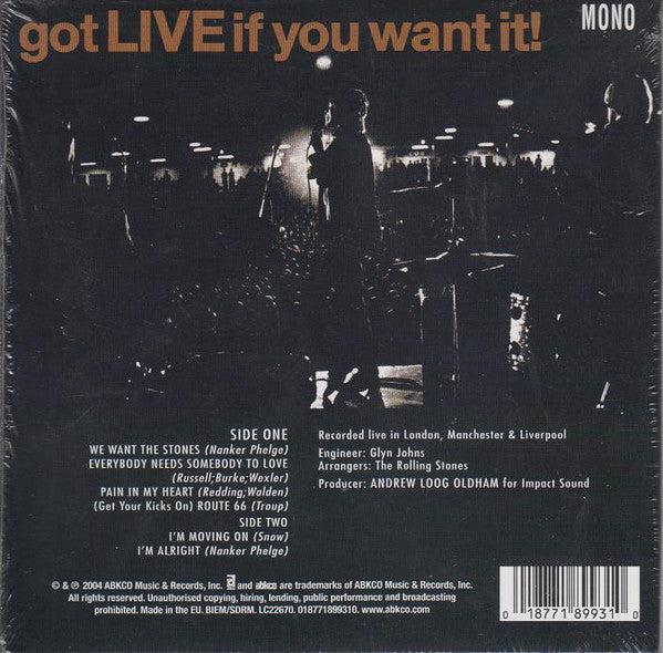 The Rolling Stones : Got Live If You Want It! (7", EP, RSD, Mono, RE)