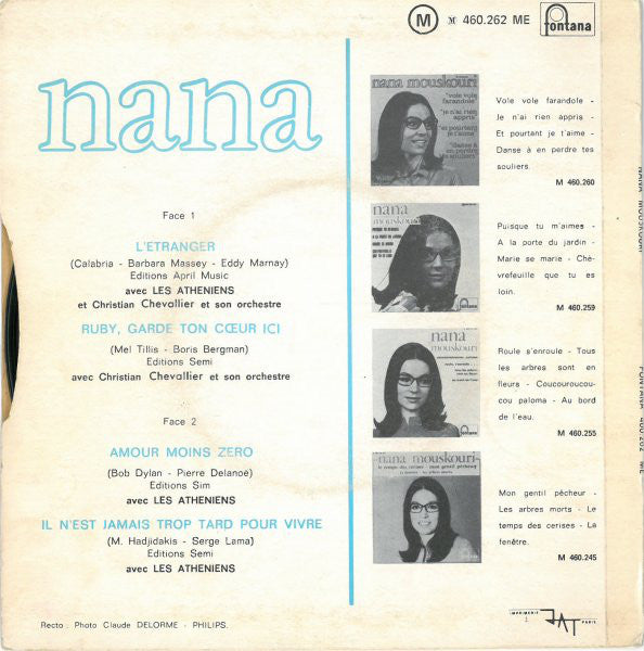 Nana Mouskouri : L'Étranger (7", EP)