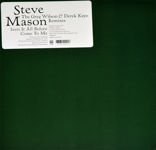 Steve Mason (2) : Seen It All Before / Come To Me (The Greg Wilson & Derek Kaye Remixes) (12", Single, Ltd)