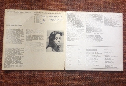 Johann Sebastian Bach, Sonia Anschutz : Klavierbüchlein Für Wilhelm Friedemann Selection 2 (7")