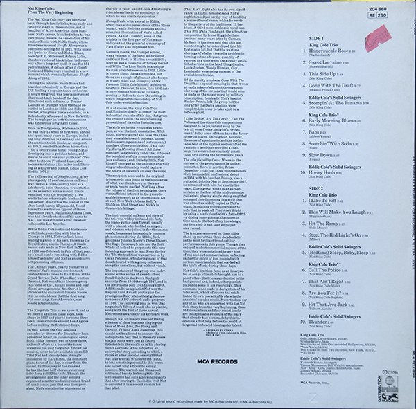 The Nat King Cole Trio : In The Beginning (LP, Comp)
