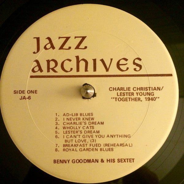 Charlie Christian, Lester Young : Charlie Christian / Lester Young "Together 1940" (LP, Album)