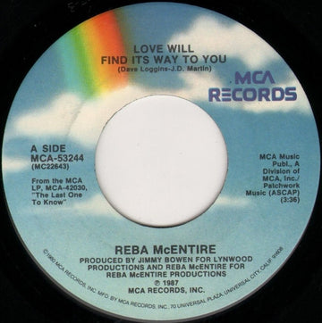 Reba McEntire : Love Will Find Its Way To You (7", Single, Pin)