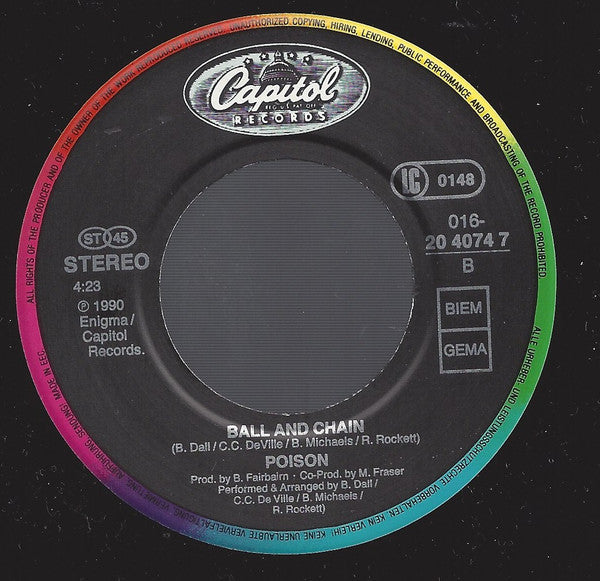 Poison (3) : Something To Believe In (7", Single)