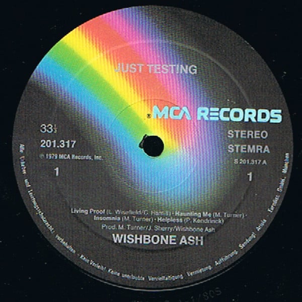 Wishbone Ash : Just Testing (LP, Album)
