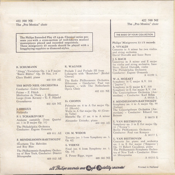 Johann Sebastian Bach / Georg Friedrich Händel - Pro Musica Bussum / Conductor: Lex Karsemeijer : Jesu, Joy Of Men's Desiring (7", EP)