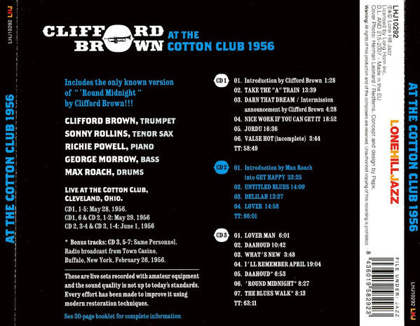 Clifford Brown : At The Cotton Club 1956 (3xCD, Album)
