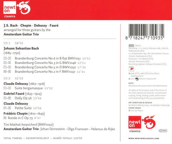 Amsterdam Guitar Trio - Johann Sebastian Bach, Claude Debussy, Frédéric Chopin, Gabriel Fauré : J.S. Bach • Chopin • Debussy • Fauré (2xCD, Comp)