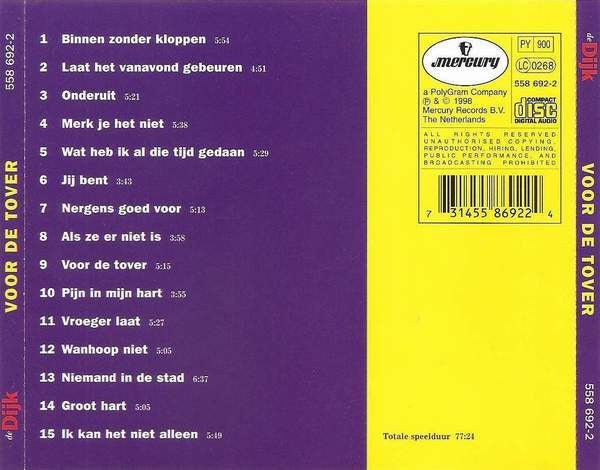 De Dijk : Voor De Tover (CD, Album, RE, Uni)