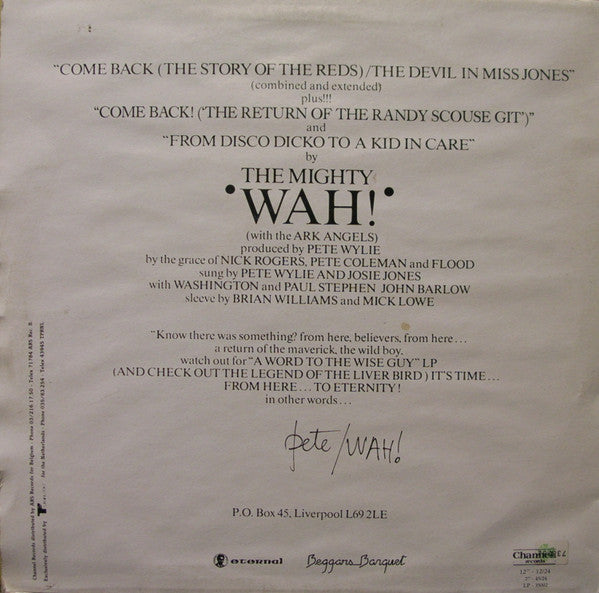 Wah! : Come Back (12", Single)