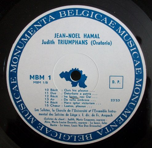 Jean-Noel Hamal : Judith Triumphans - Oratorio (LP)