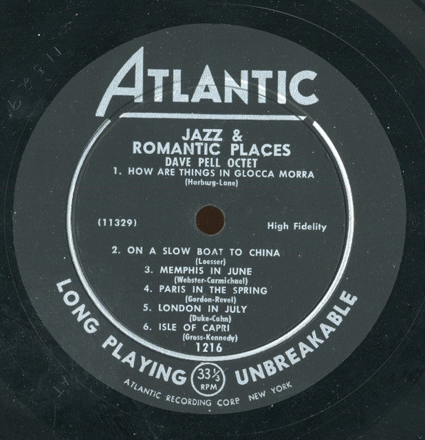 Dave Pell Octet : Jazz & Romantic Places (LP, Album, Mono)