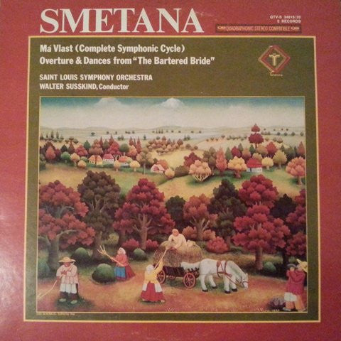 Bedřich Smetana, Saint Louis Symphony Orchestra, Walter Susskind : Má Vlast (Complete Symphonic Cycle)· Overture & Dances From "The Bartered Bride" (2xLP, Quad, Gat)