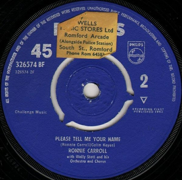 Ronnie Carroll : Say Wonderful Things (7", Single, Mono)