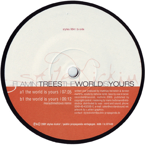 Flamin' Trees : The World Is Yours (12")