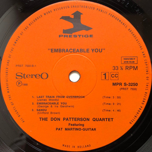 Don Patterson : Embraceable You (LP)