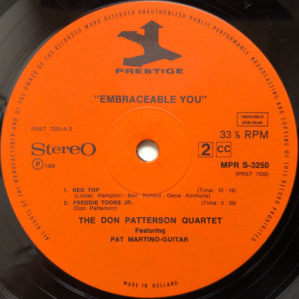 Don Patterson : Embraceable You (LP)