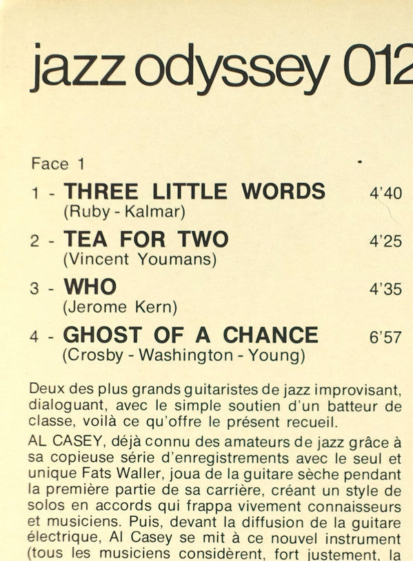 Billy Butler (3) / Al Casey / Jackie Williams (2) : Guitar Odyssey (LP, Album)
