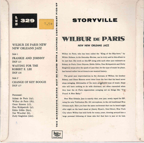 Wilbur De Paris And His New New Orleans Jazz : Wilbur De Paris "New" New Orleans Jazz - Vol 1 (7", EP)