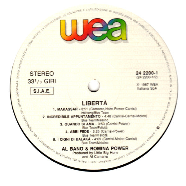 Al Bano & Romina Power : Libertà! (LP, Album)