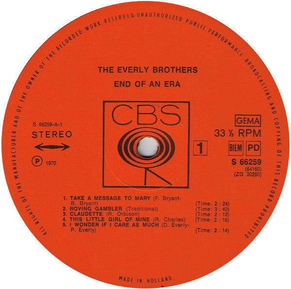 Everly Brothers : End Of An Era (2xLP, Comp)