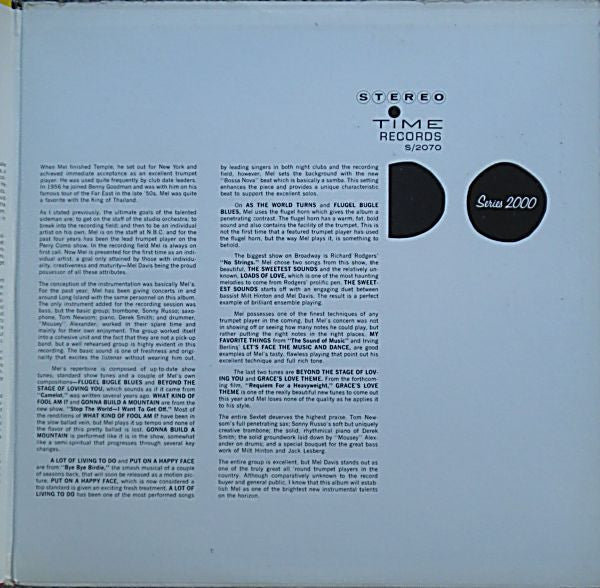 Mel Davis Sextet : "Shoot" The Trumpet Player (LP, Album, Gat)