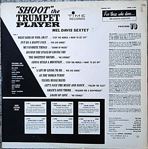 Mel Davis Sextet : "Shoot" The Trumpet Player (LP, Album, Gat)