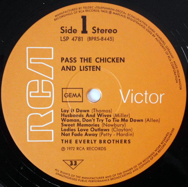 Everly Brothers : Pass The Chicken And Listen (LP, Album)