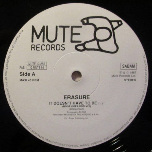 Erasure : It Doesn't Have To Be (12", Maxi)