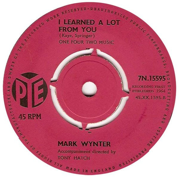 Mark Wynter : The Boy You're Kissin' (7", Single)
