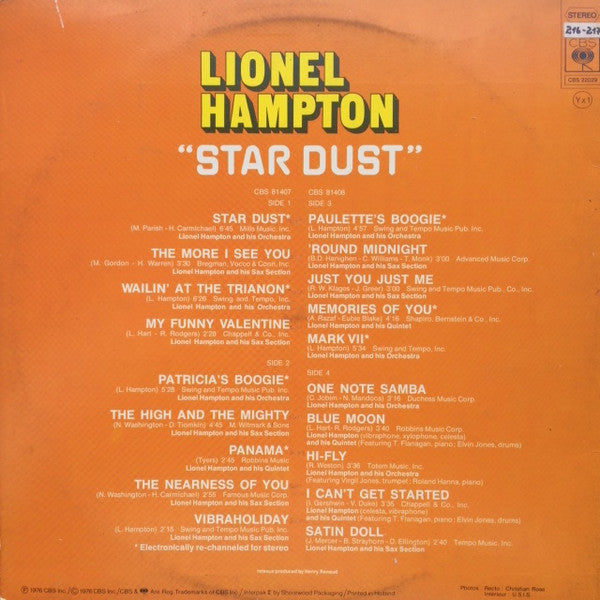 Lionel Hampton : Star Dust (2xLP, Comp)