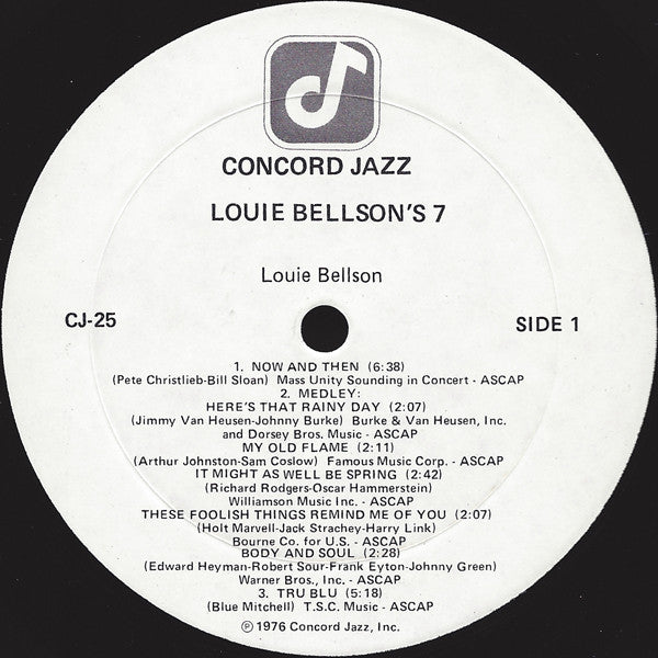 Louis Bellson : Louie Bellson's 7 - Live At The Concord Summer Festival (LP)