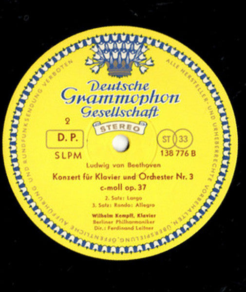 Ludwig van Beethoven – Wilhelm Kempff · Berliner Philharmoniker · Ferdinand Leitner : Klavierkonzert Nr. 3 C-moll Op. 37 (LP)