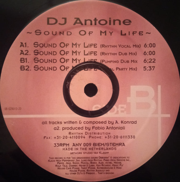 DJ Antoine : Sound Of My Life (12")
