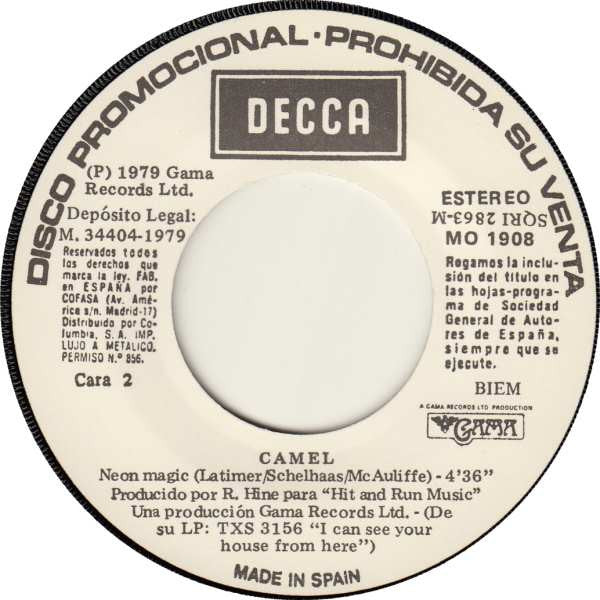 Camel : Your Love Is Stranger Than Mine = Tu Amor Es Mas Extraño Que El Mio (7", Single, Promo)