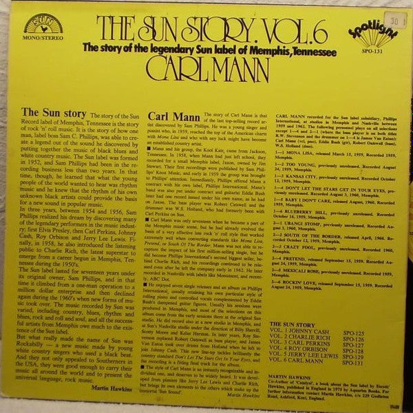 Carl Mann : The Sun Story Vol.6 (LP, Comp)