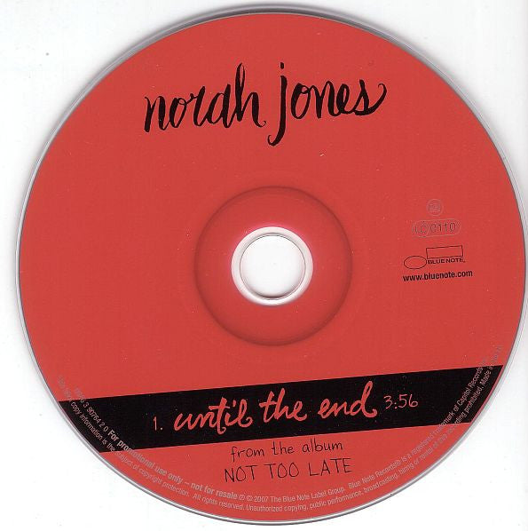 Norah Jones : Until The End (CD, Single, Promo)
