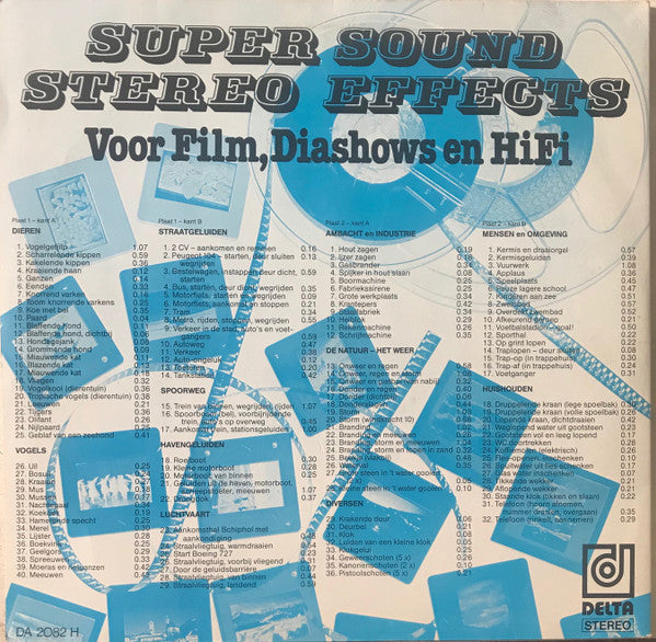 No Artist : Super Sound Stereo Effects (Voor Film, Diashows En HiFi) (2xLP, Gat)
