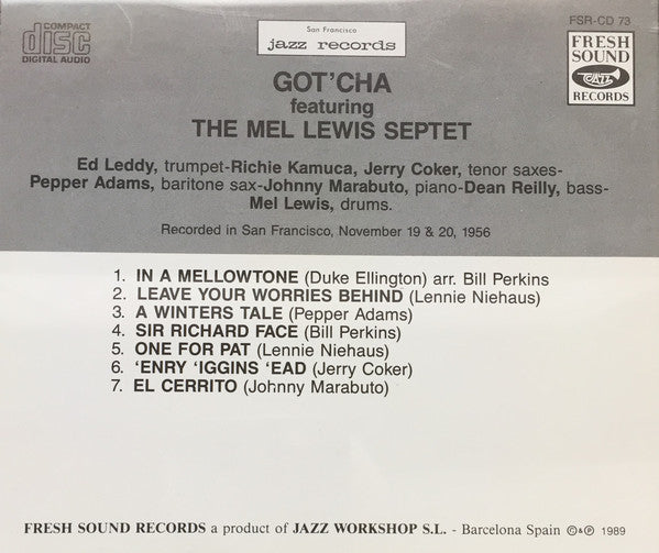 The Mel Lewis Septet : Got'cha (CD, Album, RE)