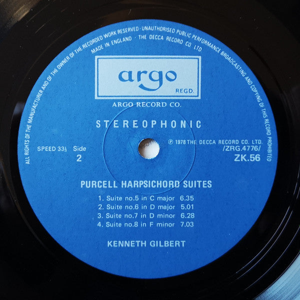 Purcell*, Kenneth Gilbert : Harpsichord Suites Nos. I-VIII (LP)