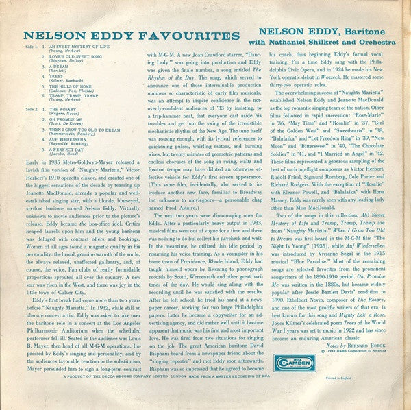 Nelson Eddy : Nelson Eddy Favourites (LP, Mono)