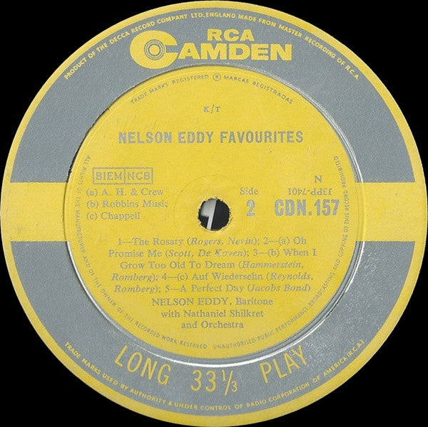 Nelson Eddy : Nelson Eddy Favourites (LP, Mono)
