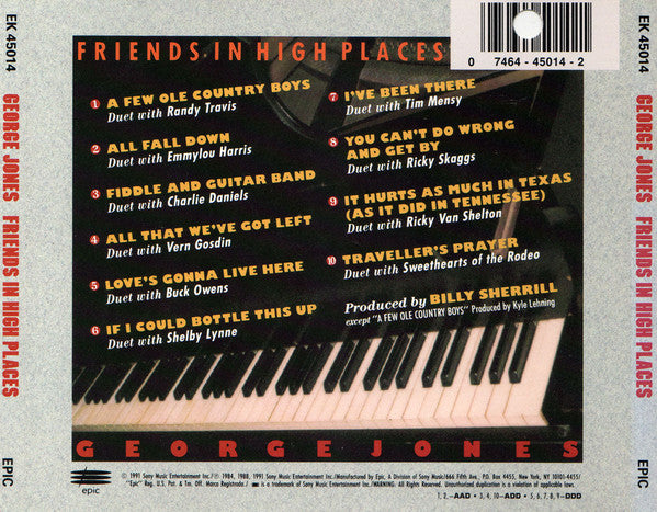 George Jones (2) : Friends In High Places (CD, Album)