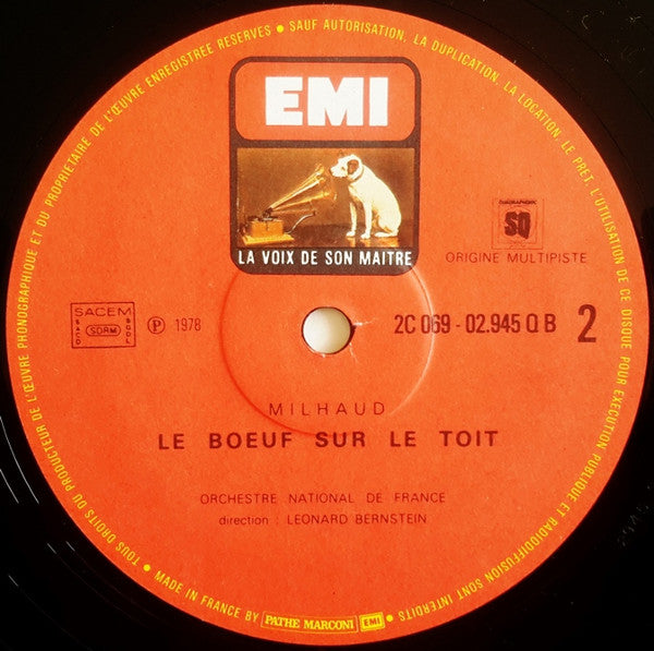 Darius Milhaud · Leonard Bernstein · Orchestre National De France : La Création Du Monde / Le Bœuf Sur Le Toit / Saudades Do Brasil  (Quatre Dances) (LP, Album, Quad, RE, Gat)