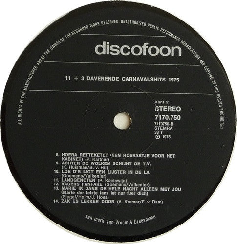 Various : Elf + 3 Daverende Carnavalshits '75 (LP, Comp)