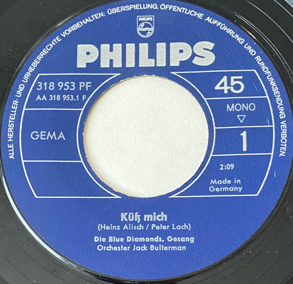 The Blue Diamonds : Küss Mich / Gib Dein Wort Linda Lou (7", Single, Mono)